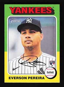 Topps Heritage Everson Pereira 2024 novato #348 New York Yankees - Imagen 1 de 2