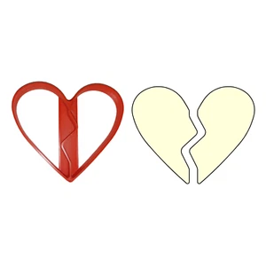 Cortador de galletas Corazón Roto, Día de San Valentín, Amor, 3 3/4 pulgadas, Nuevo, Hecho a Personalizado B - Imagen 1 de 3