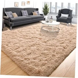 Super Soft Fluffy Rug for Bedroom, Modern Shaggy Rug Fuzzy 3 x 5 Feet Beige - Picture 1 of 8