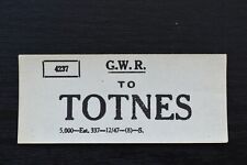 Railway Luggage Label - GWR Great Western Railway - TOTNES (ref567)