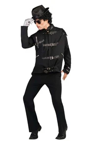LICENSED MICHAEL JACKSON BAD DELUXE BUCKLE JACKET COSTUME - Picture 1 of 2