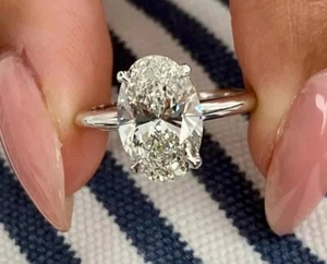 14k White Gold Round Cut 3 ct IGI Certified Lab Grown Diamond Solitaire Ring - Picture 1 of 6