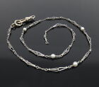 Antique Natural Pearl Platinum & 14K Gold Hand Made Geometric Pocket Watch Chain