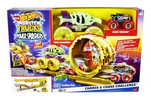 Hot Wheels Monster Trucks Power Smashers Charge & Chase Challenge Track Set - Picture 1 of 4