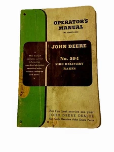 John Deere 594 Side Delivery Rakes OME71050 Operator’s Manual Book - Imagen 1 de 1