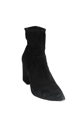 Loeffler Randall Mujer Gamuza Tacones en Bloque Botines Zapatos Negros Talla 11B Foto 1 de 4