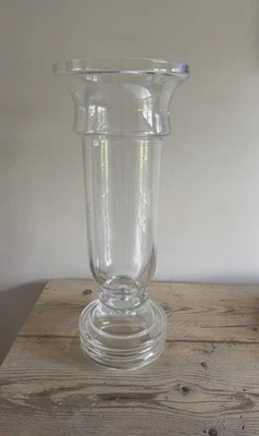 Large Glass Hurricane Lamp Grecian Candle Holder Vase Kenneth Turner H59 cm - Image 1 of 4