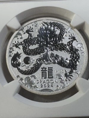 2024-P125 Australia 50 Cents Year of the Dragon Graded MS 70 by NGC - Image 1 of 4