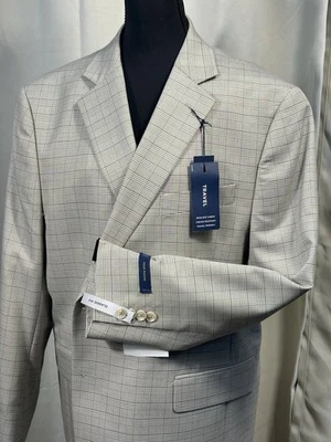 NUEVO Abrigo Deportivo Stafford Travel Calce Clásico Todo el Año 46 S Chaqueta a Cuadros Lujo Foto 1 de 4