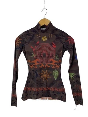 MARINE SERRE 其他 Second Skin 纹身上衣长袖上衣 XS 聚酯纤维 BRD — 第 1/4 张图片