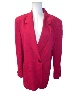 Blazer Abrigo Deportivo Preston & York Rojo Mezcla Lana Talla 16 Foto 1 de 4