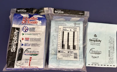 Simplicity Genuine Freedom Type F  SF-6   Paper Vacuum Cleaner Bags    15 Bags - Image 1 of 2