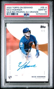 PSA 10 Gem Mint - Nico Hoerner RC Autographs Orange /5 - 2020 Topps On-Demand - Picture 1 of 2