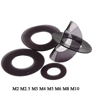 M2-M10 Black Soft Plastic PVC Flat Washer Round Gasket Insulating Washer Spacers - Picture 1 of 6