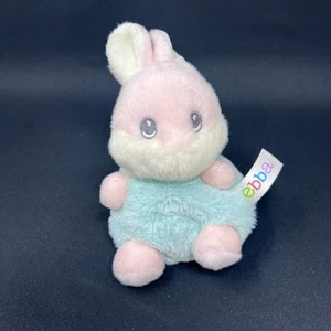 Ebba Bunny Plush 6" Pastel Blue Pink Soft Rabbit Baby Lovey Aurora - Picture 1 of 7