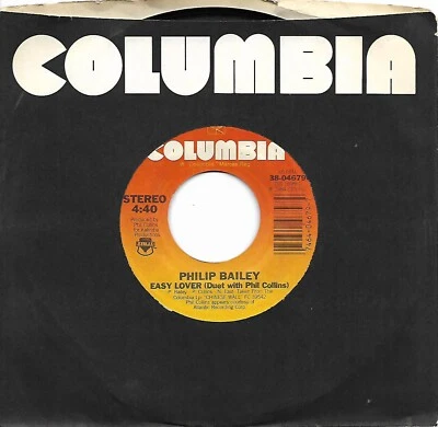 Philip Bailey, Easy Lover (Duet w/ Phil Collins)/Woman 45 NM 1984 Columbia - Imagem 1 de 2