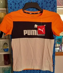 Puma Boys Essentials Colourblock Short Sleeve T-shirt, Children's age 9-10 years - Picture 1 of 3