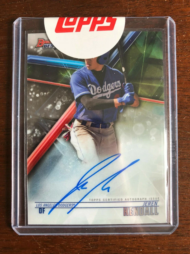 2018 Bowman's Best Jeren Kendall Best of 2017 Auto LA Dodgers Prospect - Image 1 of 1