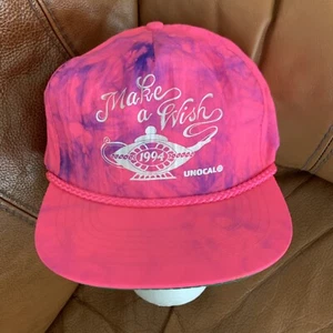 Vintage UNOCAL 76 Snapback Hat Men's One Size Pink Rope Gas Oil Made a wish 1994 - Picture 1 of 13