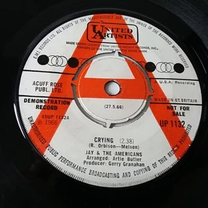 Jay & the Americans - Crying - 7" Single Rare 1st Demo Roy Orbison Cover - Picture 1 of 6