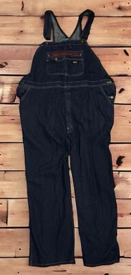 Genuine Dickies mens  dark wash denim Bib Overalls Size 2XLR - Image 1 of 4
