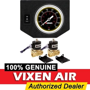 1/2" NPT AIR VALVES SOLENOIDS W/SINGLE NEEDLE GAUGE/1 SWITCH SUSPENSION/AIR RIDE - Picture 1 of 11