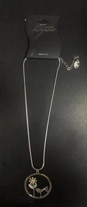 Collana Howards Colibrì con Fiore Giallo Argento Nuova con Etichetta Regolabile - Foto 1 di 3