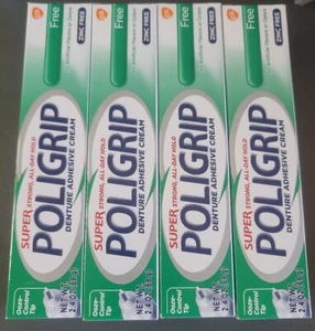 Super POLIGRIP Denture Cream Zinc / Flavor / Color FREE 2.4oz ( 4 pack ) - Picture 1 of 1