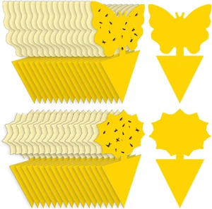 36 Pack Yellow Sticky Fruit Fly Traps Fungus Gnat Bug Trap Indoor Outdoor Safe - Picture 1 of 12