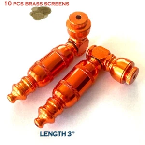 Inhale 3'' Aluminum Anodized tobacco smoking metal pipe with 10 brass screens - Picture 1 of 4
