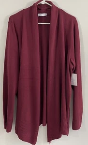 NWT Croft & Barrow cardigan womens size 2X Red Long Sleeve Open Front draped s - Picture 1 of 9