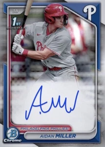 2024 Topps Bowman Auto Chrome Prospect Signature AIDAN MILLER Digital - Picture 1 of 1