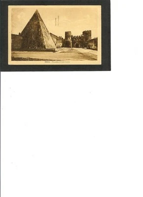 ITALY VINTAGE POST CARD "Piramide di Calo Cestio, Roma" 7-31-19?? Roma - Image 1 of 2