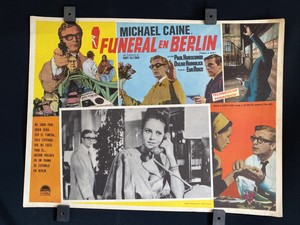 1966~ MICHAEL CAINE~ OSCAR HOMOLKA~ Funeral in Berlin~Auth.MX Lobby Card~16"x12