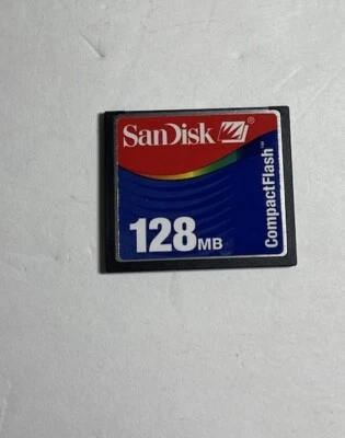 SanDisk 128MB CompactFlash CF Memory Card Genuine SDCFB-128/SDCFJ-128 W/Case - Image 1 of 4