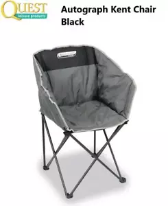 Quest Autograph Kent Chair In Black and Grey Camping Caravan Motorhome F3025-BL - Picture 1 of 12