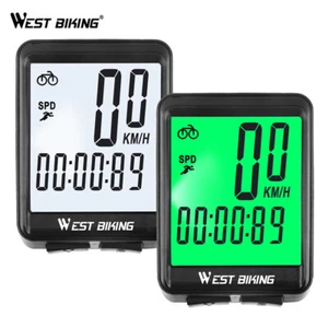 WEST BIKING Wired/Wireless Bicycle Computer Waterproof LCD Bike Speedometer ODO - Picture 1 of 23