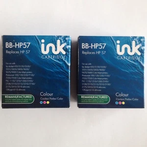 2 x No 57 Colour Ink Cartridges Non-OEM Alternative For HP Deskjet Printers - Picture 1 of 1
