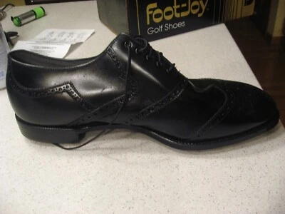 Zapatos de golf Foot-Joy Classics vintage de cuero negro para hombre 51417 talla 14 C Foto 1 de 4