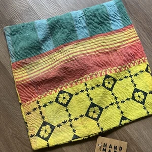 West Elm Pillow Cover Hand Made Kantha Quilted - Picture 1 of 4