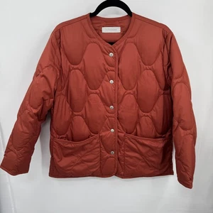 Outerknown Jacket Womens Small Henna Rust Phoenix Quilted Puffer Duck Down Chore - Picture 1 of 11