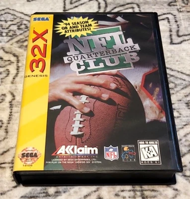NFL Quarterback Club Sega Genesis 32X Complete Cib Manual - Cleaned & Tested - Image 1 of 2