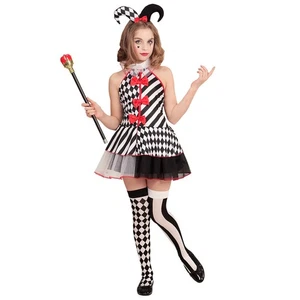 Pierrot Kleid mit Minihut Harlekin Clown Zirkus-Kostüm Pierrette für Mädchen 140 - Bild 1 von 3