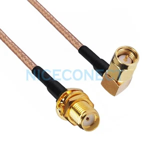 Lote de cable coaxial SMA hembra Jack a SMA macho enchufe ángulo recto coleta RG316 - Imagen 1 de 3