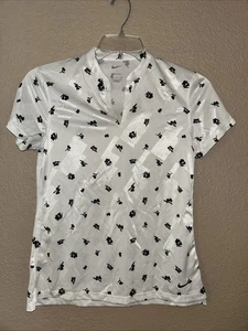 NIKE Golf Women's Dri-FIT Victory White w/print Sleeveless Polo Shirt Sz S - Picture 1 of 8