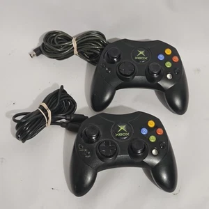 Microsoft Original XBOX Controller S Schwarz Kabelgebunden X08-69873 2 Stück (Top Zustand) - Bild 1 von 7