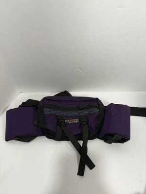 Riñonera vintage Jansport púrpura nailon portabotellas doble camping  Foto 1 de 4