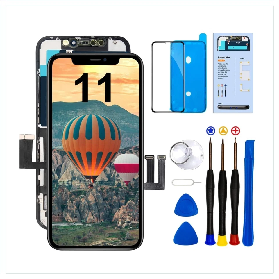 iPhone 11 Display Ersatzset Reparatur Werkzeug Glas Bildschirm Display - Bild 1 von 4