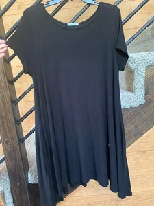 Emetla Black Dress Women Size XL Rayon/Spandex Blend 2 Pockets Pull Over - Picture 1 of 7