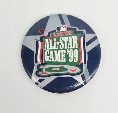MLB All Star Game 1999 Boston Pin Back Button BASEBALL PEDRO MARTINEZ RED SOX  - Image 1 of 2